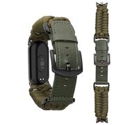 kwmobile Cinturino per Xiaomi Mi Band 10 / Mi Band 9/8 Cinturino di Ricambio - Robusto per Smartwatch Fitness Tracker - Misura Regolabile - Design Intrecciato - verde scuro