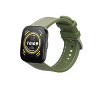 kwmobile Cinturino Ricambio Orologio Smartwatch Compatibile con Huami Amazfit Bip 5 / Unity/GTR 4 Wristband - Cinturini Orologi Silicone e Nylon - verde scuro