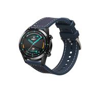 kwmobile Cinturino Ricambio Orologio Smartwatch Compatibile con Huawei Watch GT/GT2 (46mm) Wristband - Cinturini Orologi Silicone e Nylon - blu scuro