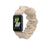 kwmobile Cinturino Ricambio Smartwatch Compatibile con Samsung Galaxy Fit 3 - Elastico Capelli Morbido crema 14-19 cm