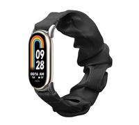 kwmobile Cinturino Ricambio Smartwatch Compatibile con Xiaomi Mi Band 10 / Mi Band 9/8 - Elastico Capelli Morbido nero 14-19 cm