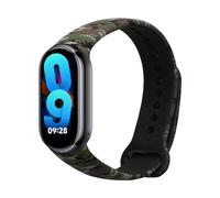 kwmobile Cinturino Silicone TPU compatibile con Xiaomi Mi Band 10 / Mi Band 9/8 - Fascetta Gommata Smartwatch - camouflage nero/verde chiaro/verde scuro