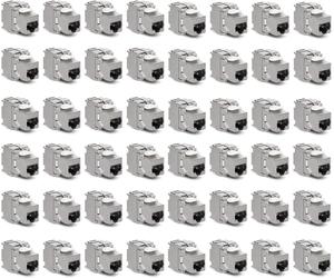 kwmobile Connettore cavo di rete CAT6 A - Set 48x moduli Keystone Jack RJ45 prolunga cavo Ethernet LAN - Modulo accoppiatore CAT 6A 10 Gbit/s