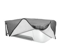 kwmobile Copertina Antipolvere Compatibile con HP DeskJet 2755e / DeskJet 2720e / 2710e / 2820e / 2721e - Copri Stampante in Lino - Copertura Protettiva - Grigio Scuro