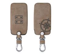 kwmobile Copri Chiave Compatibile con Renault con 4 tasti Smart Key (solo Keyless Go) - Guscio Protettivo in Simil Pelle Scamosciata - Protezione Coprichiave Telecomando Auto