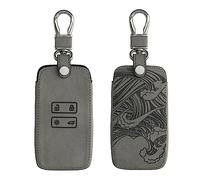 kwmobile Copri Chiave Compatibile con Renault con 4 tasti Smart Key (solo Keyless Go) - Guscio Protettivo in Simil Pelle Scamosciata - Protezione Coprichiave Telecomando Auto