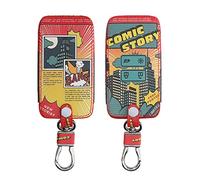 kwmobile Coprichiave Compatibile con Renault con 4 tasti Smart Key (solo Keyless Go) - Cover Chiave - Guscio Protettivo Copri Telecomando Auto Similpelle - Libro Fumetti