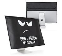 kwmobile Cover Compatibile con 24-26" Monitor - Fodero per Monitor - Copertura Antipolvere Schermo PC con 2 Tasche Extra - Bianco/Nero