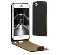 kwmobile Cover compatibile con Apple iPhone SE (1.Gen 2016) / iPhone 5 / iPhone 5S - Custodia verticale Flip Case Cover in simil pelle - con linguetta calamita
