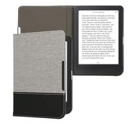 kwmobile Cover Compatibile con Kobo Clara BW/Colour - Custodia a Libro in Tela e Pelle PU - Flip Case per eReader