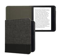 kwmobile Cover Compatibile con Kobo Libra Colour - Custodia a Libro in Tela e Pelle PU - Flip Case per eReader