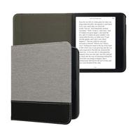 kwmobile Cover compatibile con Kobo Libra Colour - Custodia a libro in tela e pelle PU - Flip Case per eReader