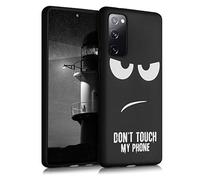 kwmobile Cover Compatibile con Samsung Galaxy S20 FE - Custodia in Silicone TPU - Cover Protettiva Soft Case - Don't touch my phone bianco/nero