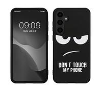 kwmobile Cover Compatibile con Samsung Galaxy S23 FE - Custodia in Silicone TPU - Cover Protettiva Soft Case - Don't touch my phone bianco/nero
