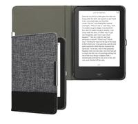 kwmobile Cover Compatibile con Tolino Shine 2 HD - Custodia a Libro in Tela e Pelle PU - Flip Case per eReader