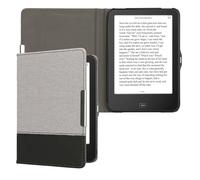 kwmobile Cover Compatibile con Tolino Vision 1/2 / 3/4 HD - Custodia a Libro in Tela e Pelle PU - Flip Case per eReader