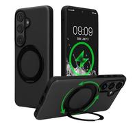 kwmobile Cover con anello supporto 360° per Samsung Galaxy S26 - Custodia rigida con kickstand girevole - Compatibile con MagSafe - nero