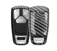 kwmobile Cover copri-chiave compatibile con Audi con 3 tasti Smart Key (solo Keyless Go) - Guscio protettivo chiavi auto - copertina in plastica rigida - Effetto Carbonio nero