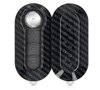 kwmobile Cover copri-chiave compatibile con Fiat Lancia con 3 tasti pieghevole - Guscio protettivo chiavi auto - copertina in plastica rigida - Effetto Carbonio nero