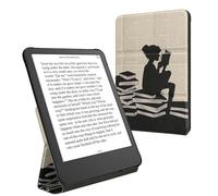 kwmobile Cover per Amazon Kindle Paperwhite (2024)/Colorsoft Cover - Custodia eBook Reader Verticale - Case eReader in Pelle PU - Chiusura Magnetica - Ragazza e Libri
