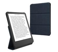 kwmobile Cover per Amazon Kindle Paperwhite (2024)/Colorsoft Cover - Custodia eBook Reader Verticale - Case eReader in Pelle PU - Chiusura Magnetica - Blu Scuro