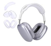 kwmobile Cover per Apple AirPods Max - Set 3 in 1 Protezione Cuffie e Archetto - Antigraffio per Cuscinetti Auricolari - Gusci Protettivi Padiglioni - trasparente/lavanda