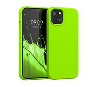 kwmobile Cover per Apple iPhone 13 Custodia - Back Case per Smartphone in Silicone TPU - Protezione Gommata - verde fluorescente