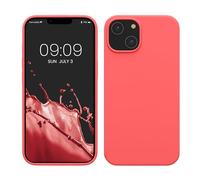 kwmobile Cover per Apple iPhone 14 Custodia - Back Case per Caricatore Wireless - Antiurto e Flessibile in Silicone TPU - corallo fluorescente