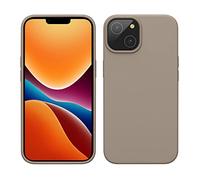 kwmobile Cover per Apple iPhone 14 Custodia - Back Case per Caricatore Wireless - Antiurto e Flessibile in Silicone TPU - marrone grigio