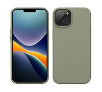 kwmobile Cover per Apple iPhone 14 Custodia - Back Case per Caricatore Wireless - Antiurto e Flessibile in Silicone TPU - verde grigio