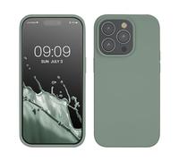 kwmobile Cover per Apple iPhone 14 Pro Custodia - Back Case per Caricatore Wireless - Antiurto e Flessibile in Silicone TPU - verde affumicato