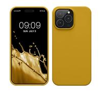 kwmobile Cover per Apple iPhone 14 Pro Max Custodia - Back Case per Caricatore Wireless - Antiurto e Flessibile in Silicone TPU - miele