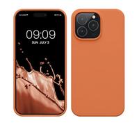 kwmobile Cover per Apple iPhone 14 Pro Max Custodia - Back Case per Caricatore Wireless - Antiurto e Flessibile in Silicone TPU - albicocca calda