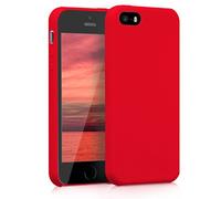 kwmobile Cover per Apple iPhone SE (1.Gen 2016) / iPhone 5 / iPhone 5S Custodia - Back Case per Smartphone in Silicone TPU - Protezione Gommata - rosso matt