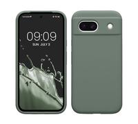 kwmobile Cover per Google Pixel 8a Custodia - Back Case per Smartphone in Silicone TPU - Protezione Gommata - verde affumicato