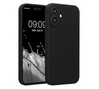 kwmobile Cover per iPhone 16 Plus Custodia - Back Case per Smartphone in Silicone TPU - Protezione Gommata - Nero