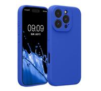 kwmobile Cover per iPhone 16 Pro Custodia - Back Case per Smartphone in Silicone TPU - Protezione Gommata - blu baltico