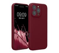 kwmobile Cover per iPhone 16 PRO Max Custodia - Back Case per Smartphone in Silicone TPU - Protezione Gommata - Rosso rabarbaro