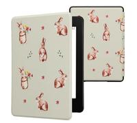 kwmobile Cover per Kindle Paperwhite Cover - Custodia per Kindle Paperwhite 6,8 Pollici 11 Generazione 2021 - Copertina eReader - eBook Reader Case - Conigli e Fiori