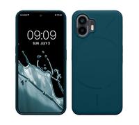 kwmobile Cover per Nothing Phone (2) Custodia - Back Case per Smartphone in Silicone TPU - Protezione Gommata - petrolio matt