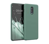 kwmobile Cover per OnePlus 6T Custodia - Back Case per Smartphone in Silicone TPU - Protezione Gommata - verde militare