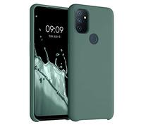 kwmobile Cover per OnePlus Nord N100 Custodia - Back Case per Smartphone in Silicone TPU - Protezione Gommata - verde militare