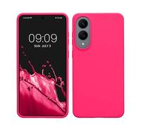 kwmobile Cover per Samsung Galaxy S25 Edge Custodia - Back Case per Smartphone in Silicone TPU - Protezione Gommata - rosa shocking