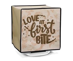 kwmobile Cover Protettiva Compatibile con Thermomix Bimby TM5 / TM6 - Copertina Antipolvere Cooking Blender Amore al Primo Morso Marrone Scuro/Marrone Chiaro/Beige