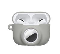 kwmobile Custodia 2 in 1 compatibile con Apple Airpods Pro 3 e AirTag - Cover Cuffie Bluetooth - Protezione in Silicone con Moschettone - grigio