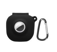 kwmobile Custodia 2 in 1 compatibile con Beats Fit Pro e AirTag - Cover Cuffie Bluetooth - Protezione in Silicone con Moschettone - nero
