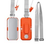 kwmobile Custodia Batteria VR Compatibile con Apple Vision Pro Cover - Protezione Batteria Realtà Virtuale - con Cinghia e Clip per Cintura arancione/grigio chiaro