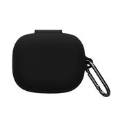 kwmobile Custodia Caricatore Compatibile con Anker Soundcore AeroFit 2 - Cover Silicone nero - Rivestimento Gommato Protezione con Gancio