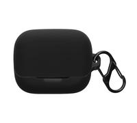 kwmobile Custodia Caricatore Compatibile con Anker Soundcore K20i - Cover Silicone nero - Rivestimento Gommato Protezione con Gancio