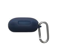 kwmobile Custodia Caricatore Compatibile con Anker Soundcore Liberty 4 Pro - Cover Silicone blu scuro - Rivestimento Gommato Protezione con Gancio